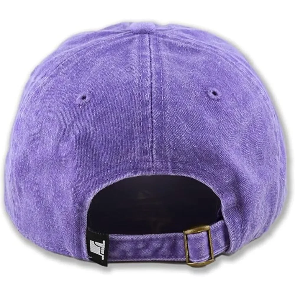 Unisex Purple 100% Cotton Pigment Adjustable Size Classic Baseball Six Panel Cap
